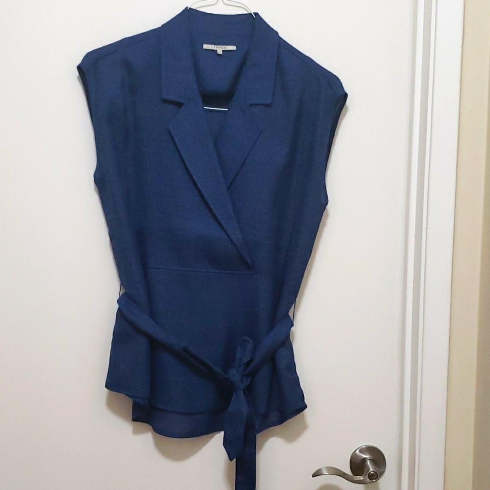 Frnch denim blue belted vest top
